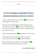 S-12 S-13 Standpipe and Sprinkler Practice  Questions Questions and Correct Answers