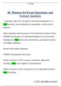 SC Hunters Ed Exam Questions and  Correct Answers
