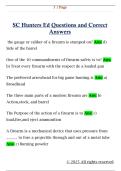 SC Hunters Ed Questions and Correct  Answers