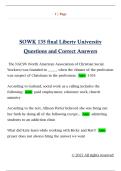 SOWK 135 final Liberty University  Questions and Correct Answers 