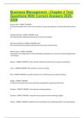 Business Management - Chapter 4 Test Questions With Correct Answers 2025-2026