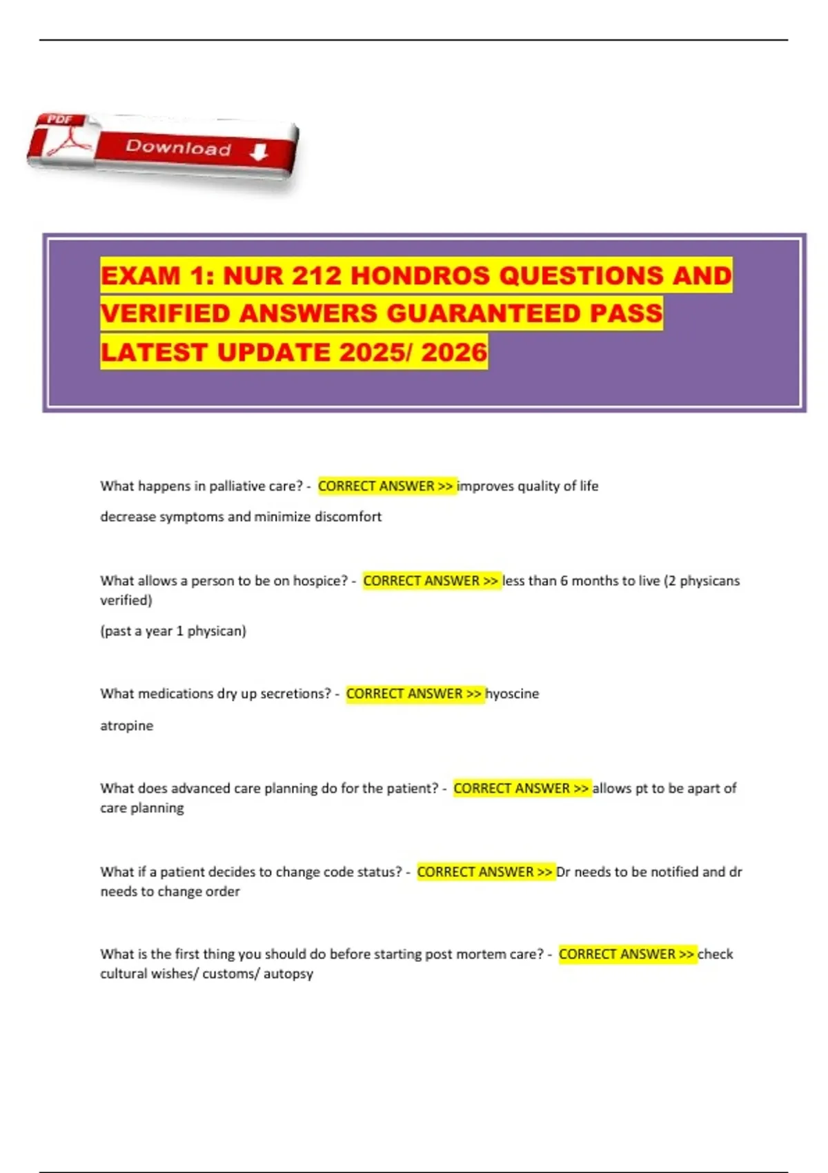 NUR 212 Exam 1 – Hondros College Nursing Review (2025/2026) with ...