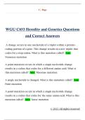 WGU C653 Heredity and Genetics Questions  and Correct Answers 