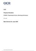 2025 GCE  Physical Education H155&sol;01&colon; Physiological factors affecting performance  AS Level Combined Question Paper & Marking Scheme