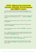 CIS105 - Midterm Exam &lpar;Arizona State  University  UPDATED  ACTUAL Questions  and CORRECT Answers 