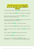 CIS 105 Word & Excel UPDATED    ACTUAL Questions and CORRECT  Answers