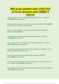 RHS Exam radiation safety UPDATED    ACTUAL Questions and CORRECT  Answers