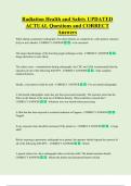 Radiation Health and Safety UPDATED    ACTUAL Questions and CORRECT  Answers 