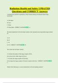 Radiation Health and Safety UPDATED      Questions and CORRECT Answers 