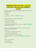 Radiation Health and Safety  ACTUAL  UPDATED  Questions and CORRECT  Answers 