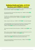 Radiation Health and Safety  ACTUAL     Questions and CORRECT Answers