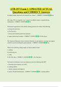 ATR 257 Exam 1  UPDATED ACTUAL  Questions and CORRECT Answers 