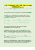 ATR 257 Exam 1  UPDATED  Questions and  CORRECT Answers