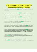 ATR 257 Exam 1 ACTUAL  UPDATED   Questions and CORRECT Answers 