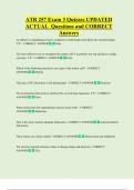 ATR 257 Exam 3 Quizzes UPDATED  ACTUAL  Questions and CORRECT  Answers