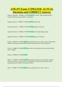 ATR 257 Exam 3 UPDATED  ACTUAL   Questions and CORRECT Answers 