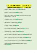 BIO 112 &ndash; ECPI UPDATED  ACTUAL  Questions and  CORRECT Answers 