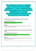 ATI COMMUNITY HEALTH NURSING FINAL EXAM WITH NGN FORMAT CURRENTLY LATEST VERSIONS 2025 WITH QUESTIONS EACH AND CORRECT ANSWERS STUDY GUIDE &vert;ACCURATEEXPERT VERIFIED FOR GUARANTEED PASS&period;AGRADE