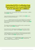 Contracting DAWIA Certification Exam  Prep Course Pt 2 Pre-Award UPDATED   ACTUAL Questions and  CORRECT  Answers 