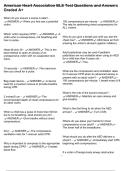American Heart Association BLS Test Questions and Answers Graded A&plus;