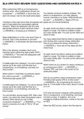 BLS CPR TEST REVIEW TEST QUESTIONS AND ANSWERS RATED A