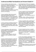 Cardiovascular Meds Test Questions and Answers Graded A&plus;