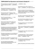 CNPR EXAM Test Questions and Answers Graded A&plus;