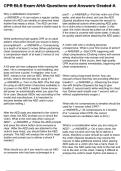 CPR BLS Exam AHA Questions and Answers Graded A