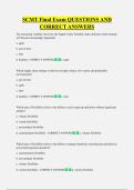 SCMT Final Exam QUESTIONS AND  CORRECT ANSWERS