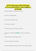 SCMT Final Exam UPDATED Study  ACTUAL QUESTIONS AND CORRECT  ANSWERS