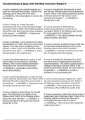 Fundamentals 2 Quiz with Verified Answers Rated A