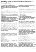 HESI Prep - Health Assessment Practice Questions and Answers Graded A&plus;