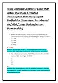 Texas Electrical Contractor Exam With Actual Questions & Verified Answers&comma;Plus Rationales&sol;Expert Verified For Guaranteed Pass Graded A&plus;&sol;2026 &sol;Latest Update&sol;Instant Download Pdf