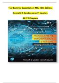 Test Bank for Essentials of MIS&comma; 16th Edition&comma; Kenneth C&period; Laudon Jane P&period; Laudon&period; All 12 Chapters
