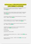 SCMA Exam 1 UPDATED QUESTIONS  AND CORRECT ANSWERS