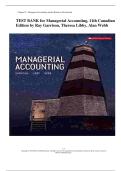 TEST BANK for Managerial Accounting&comma; 11th Canadian Edition by Ray Garrison&comma; Theresa Libby&comma; Alan Webb