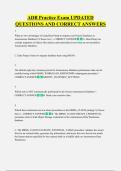 ADB Practice Exam UPDATED  QUESTIONS AND CORRECT ANSWERS