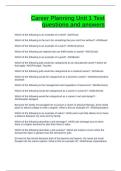 Career Planning Unit 1 Test questions and answers