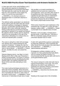 NU272 HESI Practice Exam Test Questions and Answers Graded A&plus;