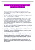 Career Planning Unit 6 exam with complete solutions