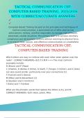 TACTICAL COMMUNICATION CBT&colon; COMPUTER-BASED TRAINING&comma; 2025&sol;2026 WITH CORRECT&sol;ACCURATE ANSWERS