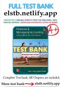 Test Bank for Financial & Managerial Accounting 8th Edition Wild &vert; All Chapters &vert; 100&percnt; Verified Answers