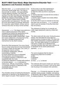 NU371 HESI Case Study&colon; Major Depressive Disorder Test Questions and Answers Graded A&plus;