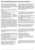 Older Adult NCLEX Questions and Answers Graded A&plus;