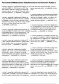 Parenteral IV Medications Test Questions and Answers Rated A