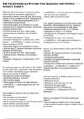 RQI ACLS Healthcare Provider Test Questions with Verified Answers Rated A