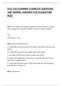 ECO 336 EXAMPREP COMPLETE QUESTIONS AND VERIFIED ANSWERS FOR GUARANTEED PASS