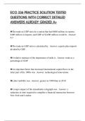 ECO 336 PRACTICE SOLUTION TESTED QUESTIONS WITH CORRECT DETAILED ANSWERS ALREADY GRADED A&plus;