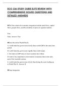 ECO 336 STUDY GUIDE ELITE REVIEW WITH COMPREHENSIVE SOLVED QUESTIONS AND DETAILED ANSWERS