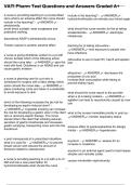 VATI Pharm Test Questions and Answers Graded A&plus;